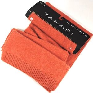 Tahari Burnt Orange 100% Cashmere Scarf